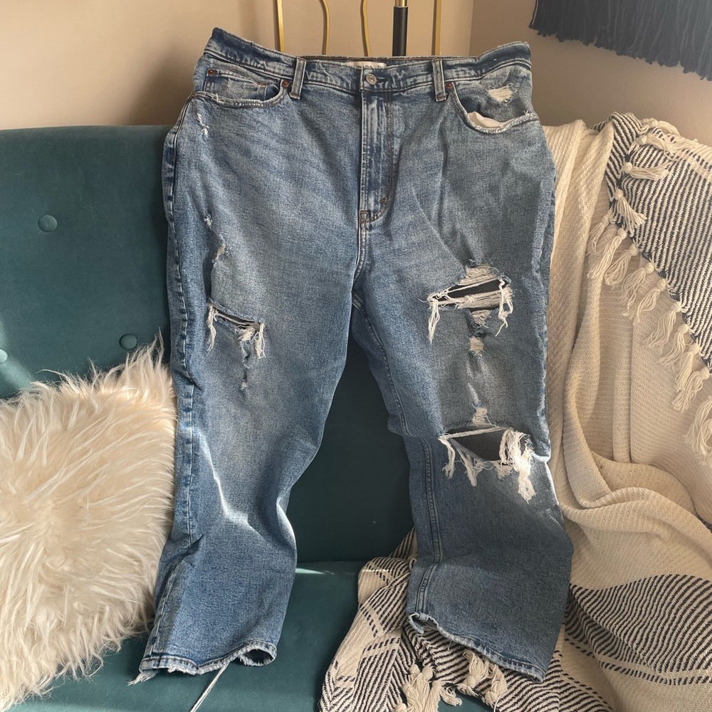 Abercrombie & Fitch Curve Love Jeans The Ankle Straight Ultra High Rise 16/33